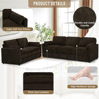 Comfy Chenille Sofa Set with Well-Filled Pillows, Modern 3 Seater and Loveseat - Image 2