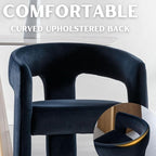 RIVOVA Modern Barrel Dining Chair, Velvet Upholstered Accent Side Chair - Image 4