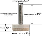 Shepherd Hardware 4 Pack 1" Threaded Felt Furniture Glides - Image 4