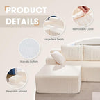 Modular Sectional Sofa Couches L-Shape Couch 3 Seat Modular Sofa Memory Foam - Image 7