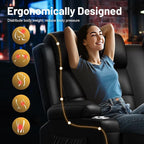 Loveseat Recliner Sofa, 3-Seater Home Theater Seating Massage Reclining Couch - Image 5
