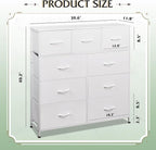WLIVE 9-Drawer Dresser, Fabric Storage Tower - Image 3