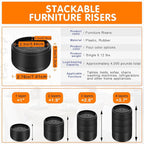 Furniture Risers Bed Risers Heavy Duty 1 inch, 2 inch, 3 inch, 4 inch Round - Image 3