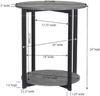 Household Essentials Jamestown Round Side End Table - Image 3