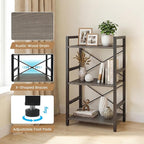 Tangkula 3-Tier Industrial Bookshelf, 16.5" Width Wooden Open Bookcase - Image 7