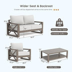 UDPATIO Aluminum Patio Furniture Set, Faux Wood Grain Modern Outdoor Furniture - Image 8