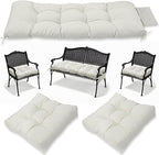3 Pcs Wicker Chair Cushions Patio Loveseat Chaise Cushion Set by YDDSKY