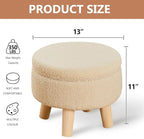 Wimarsbon Storage Ottoman, Modern Round Footrest - Image 3