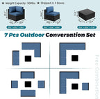 SUNLEI 7pcs Patio Conversation Sets Outdoor Furniture Sets, High Back - Image 5