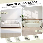 DREAMINGO Modern Minimalism Couch Cover Pets Loveseat Protector Cream White - Image 5