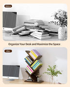 Godferyxin Bookshelf with Liting, Small Bookcase LED and Desktop Book Shelf - Image 6