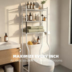GloTika 3-Tier Over Toilet Storage - 150lb Total Capacity Metal Bathroom - Image 4