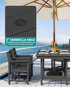 SERWALL Patio Dining Table Sets 5-Piece, Outdoor HDPE Dining Furniture Set - Image 3