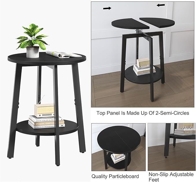 sthmec Side Table, Small Round End Table - Image 4