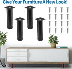 6 Inch Metal Furniture Legs Stainless Steel Adjustable Legs Black Metal Legs - Image 2