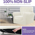 ZNSAYOTX Oversized Velvet Couch Cover 4 Piece Stretch Sofa Covers - Image 5