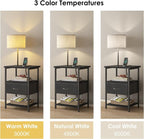 Fixwal Nightstand with LED Lights Bedside Table with 3 Color Temperatures Bulb - Image 5