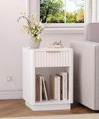 Akxomel Fluted Nightstand, Wooden Night Stand - Image 2