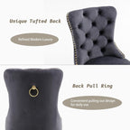 KCC Velvet Dining Chairs Set of 2, Upholstered High-end Tufted Dining Chair - Image 5