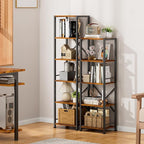 Furologee 6 Tier Tall Bookshelf, Industrial Narrow Bookcase, Display Standing - Image 9