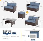 Wisteria Lane 7 Piece Patio Furniture Set, High Curved Back Wicker Patio - Image 2