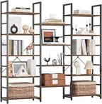 NUMENN Triple 5 Tier Bookshelf, Wide Book Shelf - Image 3