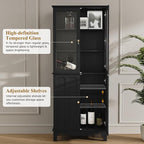 ARTPOWER 72" Freestanding Kitchen Pantry Storage Sideboard, Classical Tall - Image 4