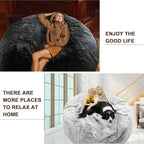 YudouTech (No Filler Bean Bag Chair Cover Without Filler, Big Round Soft Fluffy - Image 7