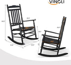 VINGLI Wooden Rocking Chair Outdoor, Patio Rockers - Image 3