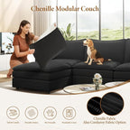 Vesgantti 142" U Shaped Sectional Couch, Comfy Cloud Modular Sectional Sofa - Image 6