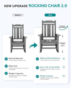 SERWALL Oversized Rocking Chair Set of 2 Outdoor, HDPE Outdoor Rocking Chair - Image 4