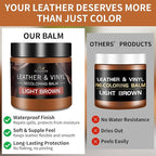 Leather Recoloring Balm and Scratch Repair Kit, Light Brown Leather Restorer - Image 2