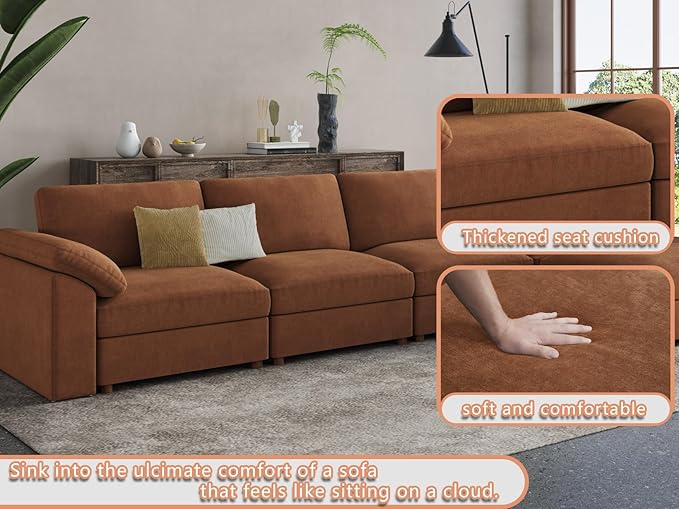 EASE MOOSE Large Sectional Modular Sofa，Large L Shape Sectional Couch Wide Deep - Image 7