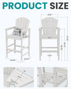 SERWALL Tall Adirondack Chairs Set of 4 - Image 2