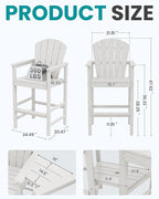 SERWALL Tall Adirondack Chairs Set of 2 - Image 2