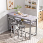 AWQM 3-Piece Bar Table and Chairs Set, Modern Glay Table - Image 3