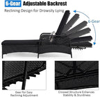 COSTWAY PE Rattan Chaise Lounge Chair, 6 Gear Adjustable Recliner - Image 4