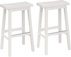 Amazon Basics Solid Wood Saddle-Seat Counter Height Bar Stools by AmazonBasics