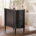 STO'SENSE Nightstand w/Charging Station & 3 Drawers, Pre-Assembled, Vintage by STOSENSE