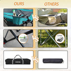 Reclining Camping Chair with Removable Footrest Lounge Chair with Headrest - Image 7