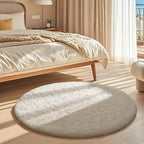 Ophanie Round Rugs 3Ft Ivory Circle Area Rug, Christmas Room Decor, Aesthetic - Image 5