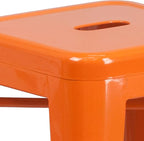 Flash Furniture Kai Commercial Grade 24" High Backless Orange Metal - Image 9