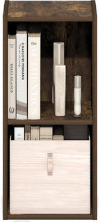 Furinno Fulda Book Shelf, 2-Tier Narrow Bookshelf, Bookcase - Image 5