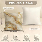 OBSEDE Inspirational Beige Marble Decorative Throw Pillow Covers 18 × 18 in - Image 3
