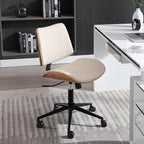 Home Office Chair No Arms with Wheels, Adjustable Height Small Desk Chair - Image 4