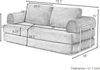 HANXIN 80 Inch Convertible Sleeper Sofa Bed, High Back Plush Corduroy Folding - Image 2