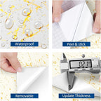 FunStick Modern Gold White Wallpaper Peel and Stick Wallpaper Thick Off White - Image 5
