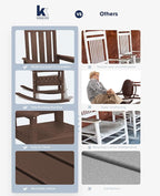 KINGYES Oversized Outdoor Rocking Chair, All-Weather Patio Rocking Chairs - Image 8