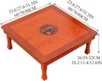 Folding Coffee Table, Square Wooden Low Table, Japanese Floor Sitting Tables - Image 2