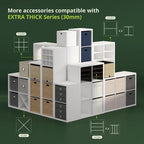 Furinno Cubicle Book Shelf, 3-Cube Bookshelf, Extra Thick Frame Horizontally & - Image 4